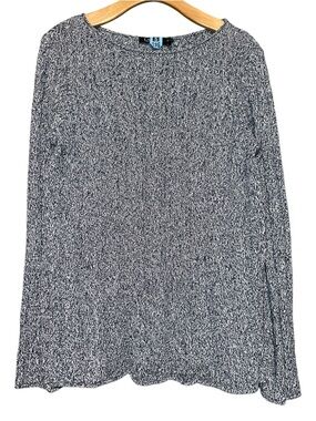 Lauren Ralph Lauren Women’s Size XL Blue White Marled Cable Knit Sweater